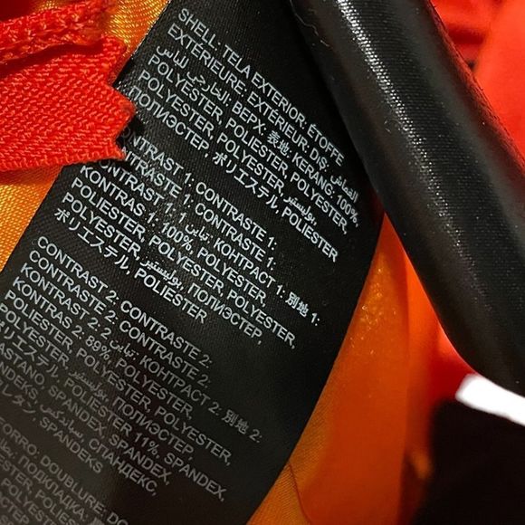 Bebe Orange Black Red Asymmetric High Low Cutout Geometric Colorblock Mini Dress - Picture 8 of 9